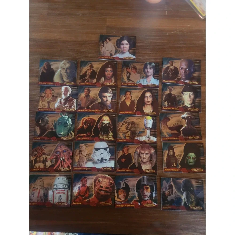 lot of 21 topps star wars evolution 2001 Leia Luke Skywalker Mace Windu Watto